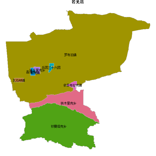 若羌县乡镇地图shp数据WGS84坐标系.shp