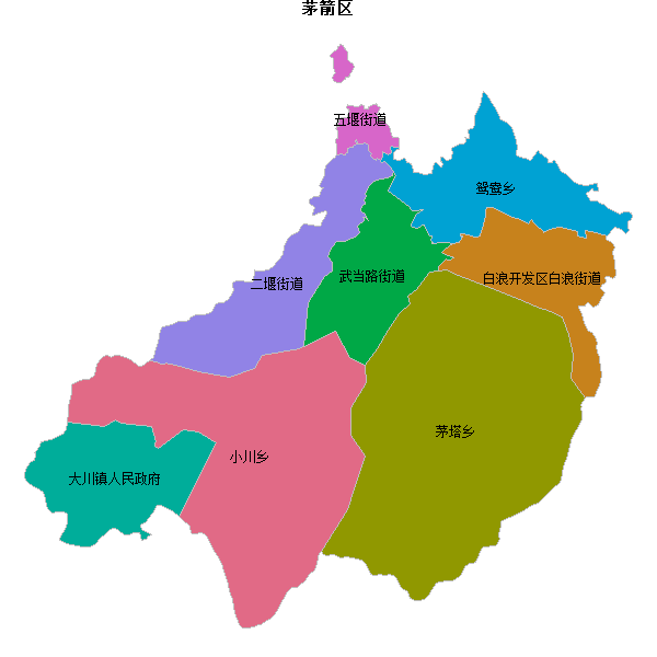 茅箭区乡镇地图shp数据WGS84坐标系.shp