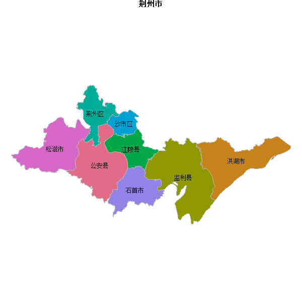 荆州市地图shp数据WGS84坐标系.shp