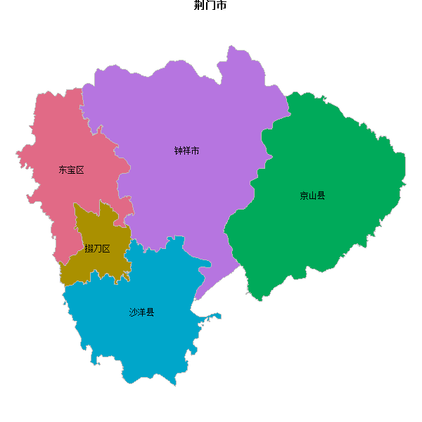 荆门市地图shp数据WGS84坐标系.shp