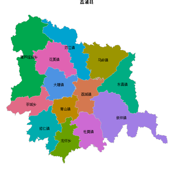 荔浦县乡镇地图shp数据WGS84坐标系.shp