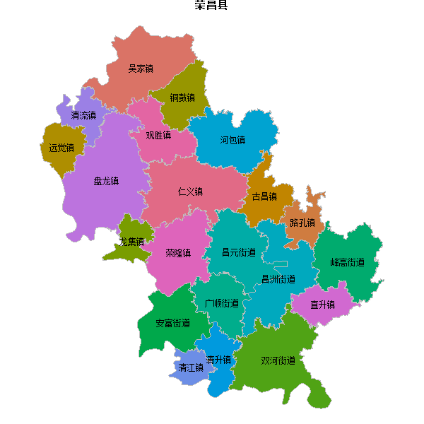 荣昌县乡镇地图shp数据WGS84坐标系.shp