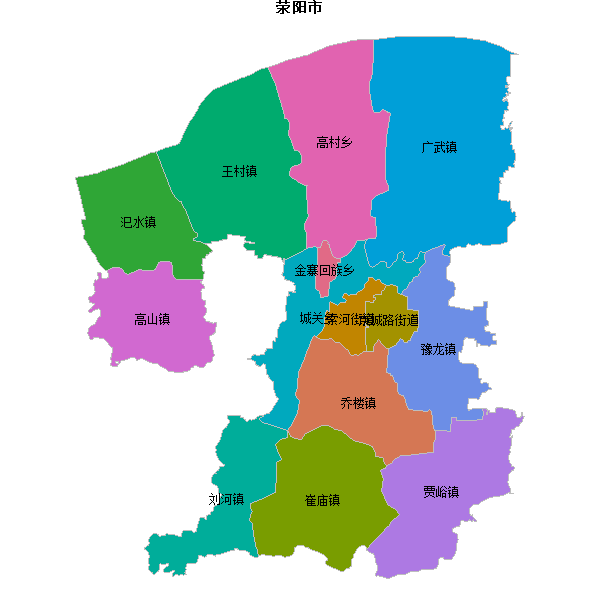 荥阳市乡镇地图shp数据WGS84坐标系.shp