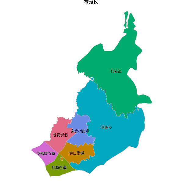 荷塘区乡镇地图shp数据WGS84坐标系.shp
