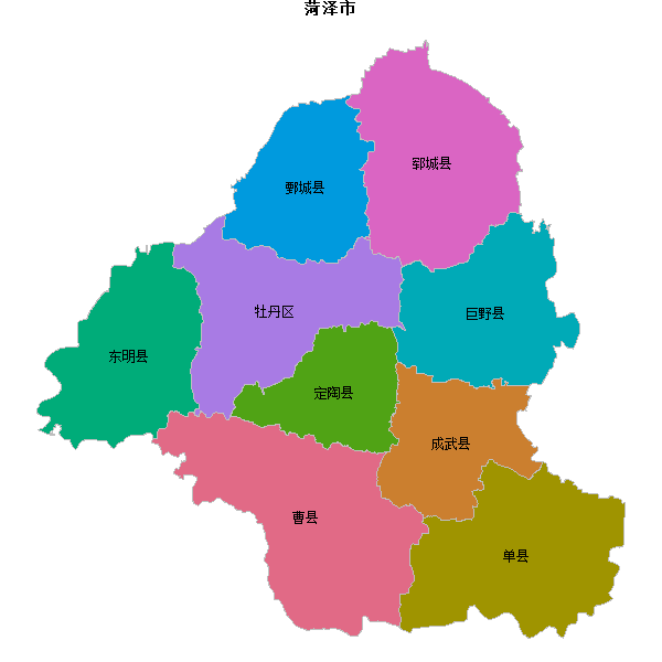 菏泽市地图shp数据WGS84坐标系.shp