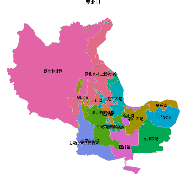 萝北县乡镇地图shp数据WGS84坐标系.shp