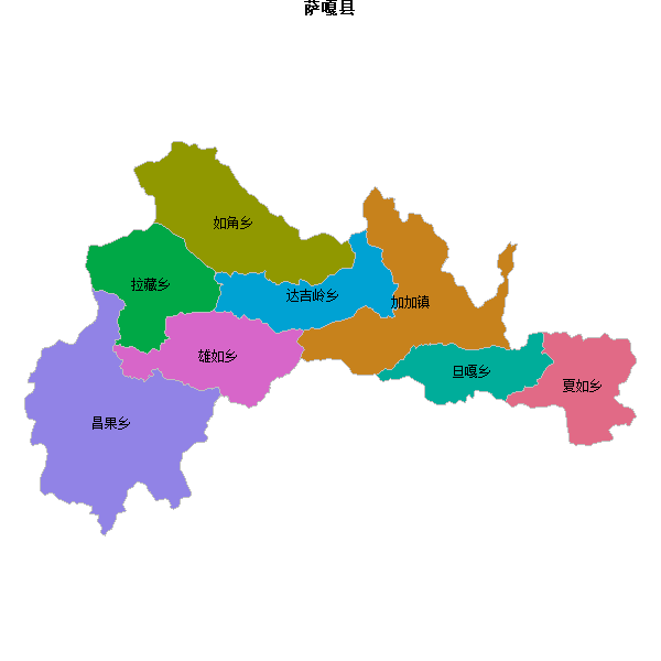 萨嘎县乡镇地图shp数据WGS84坐标系.shp