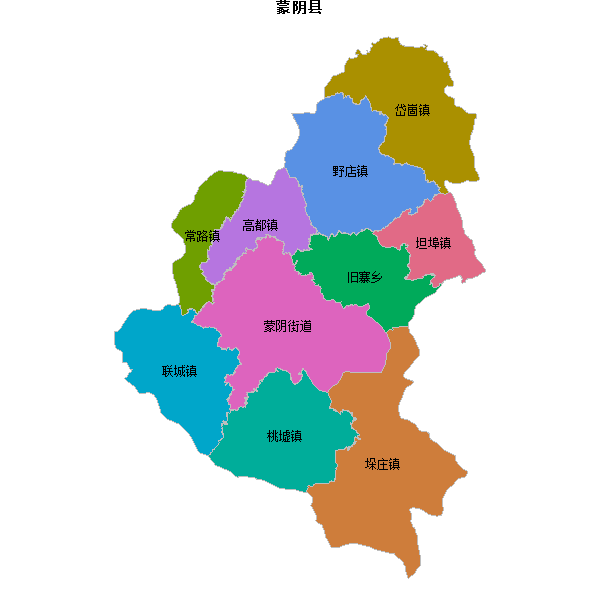蒙阴县乡镇地图shp数据WGS84坐标系.shp