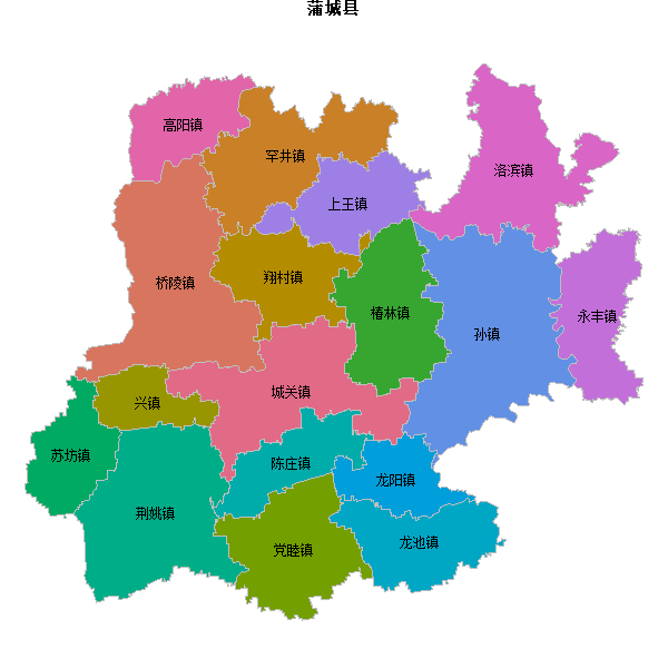 蒲城县乡镇地图KML数据WGS84坐标系.KML