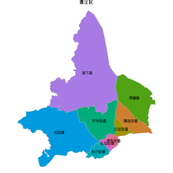 蓬江区乡镇地图shp数据WGS84坐标系.shp