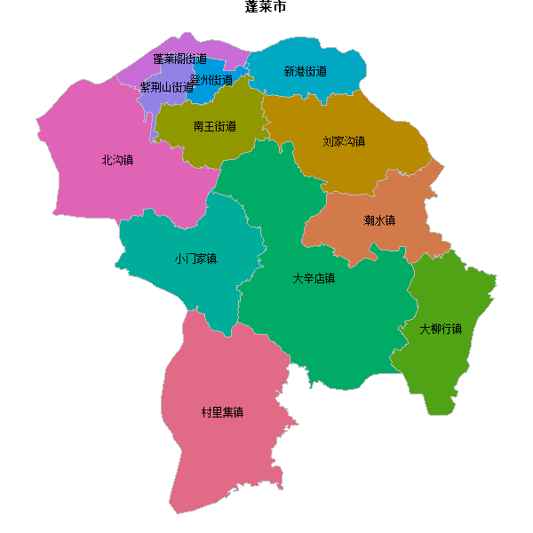 蓬莱市乡镇地图shp数据WGS84坐标系.shp