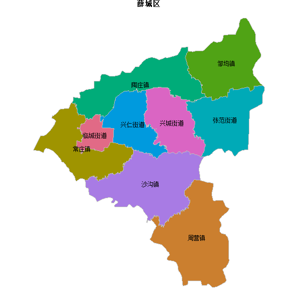 薛城区乡镇地图shp数据WGS84坐标系.shp