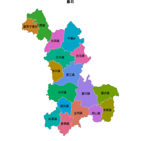 藤县乡镇地图shp数据WGS84坐标系.shp