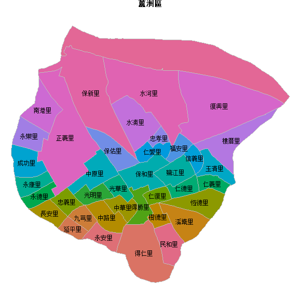 蘆洲區乡镇地图shp数据WGS84坐标系.shp