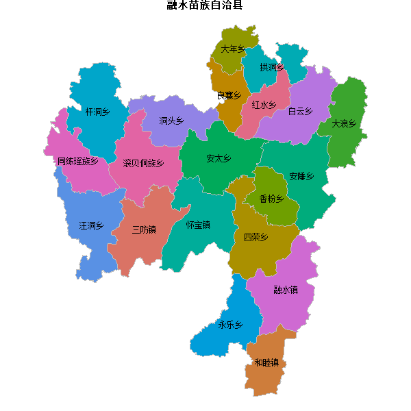 融水苗族自治县乡镇地图shp数据WGS84坐标系.shp
