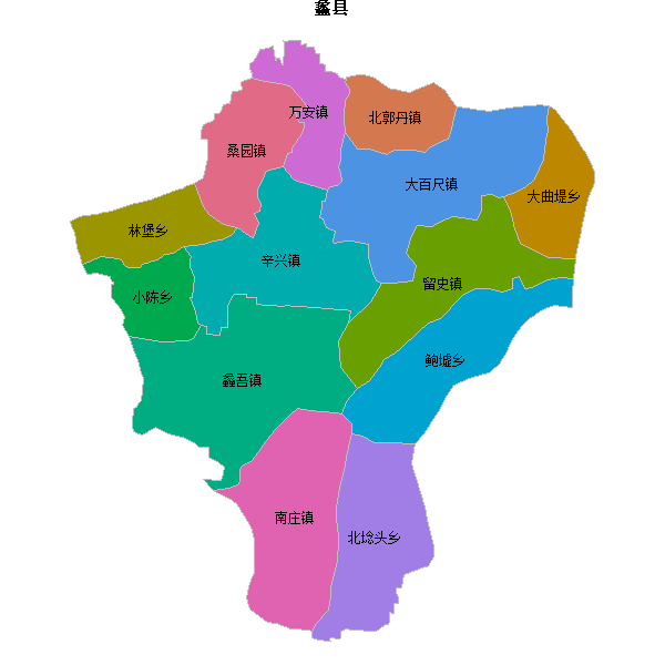 蠡县乡镇地图shp数据WGS84坐标系.shp