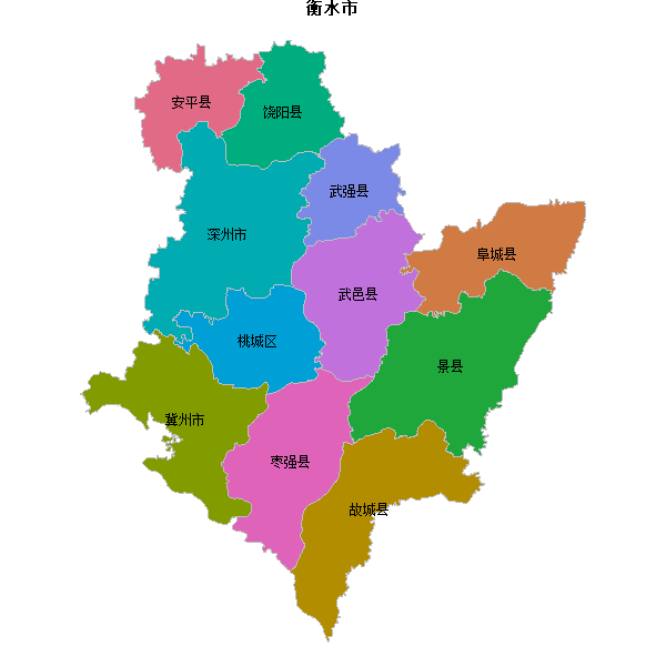衡水市地图shp数据WGS84坐标系.shp