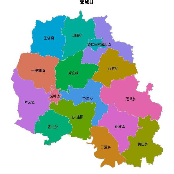 襄城县乡镇地图shp数据WGS84坐标系.shp