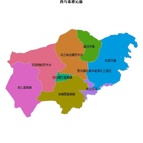 西乌珠穆沁旗乡镇地图JSON数据WGS84坐标系.json