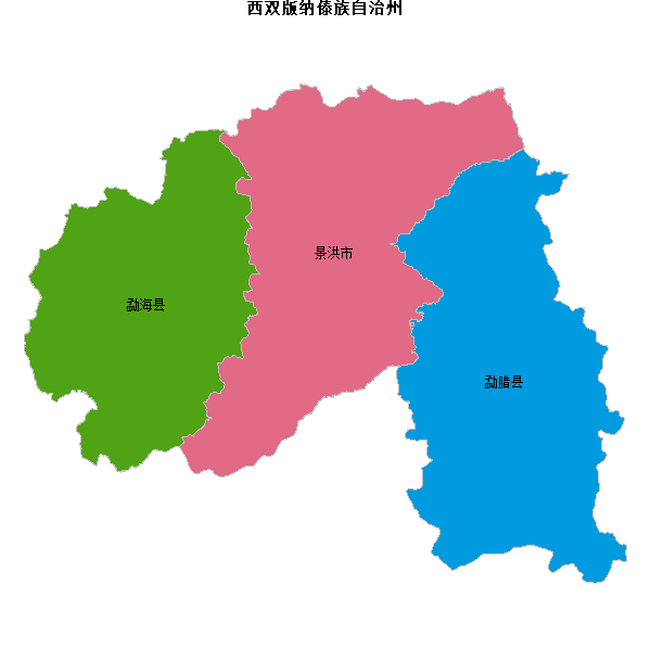 西双版纳傣族自治州地图shp数据WGS84坐标系.shp
