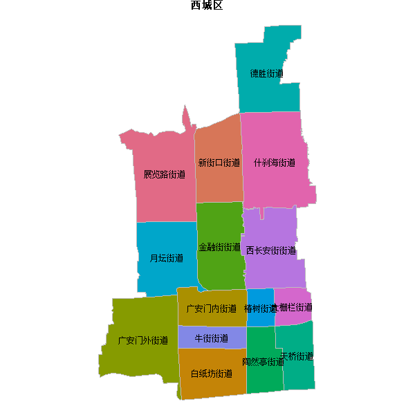 西城区乡镇地图JSON数据WGS84坐标系.json