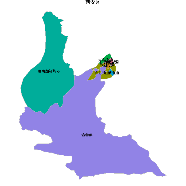 西安区乡镇地图shp数据WGS84坐标系.shp