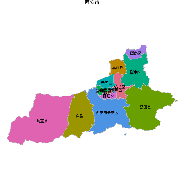 西安市地图shp数据WGS84坐标系.shp
