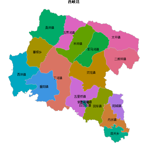 西峡县乡镇地图shp数据WGS84坐标系.shp