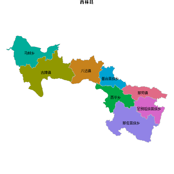 西林县乡镇地图shp数据WGS84坐标系.shp