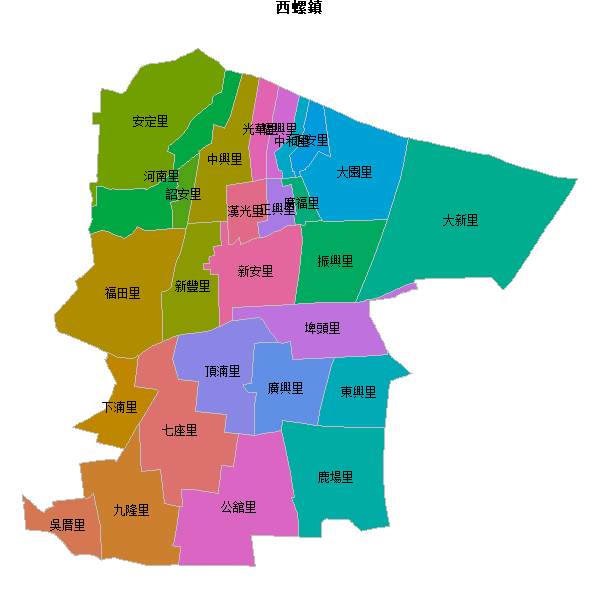 西螺鎮乡镇地图shp数据WGS84坐标系.shp