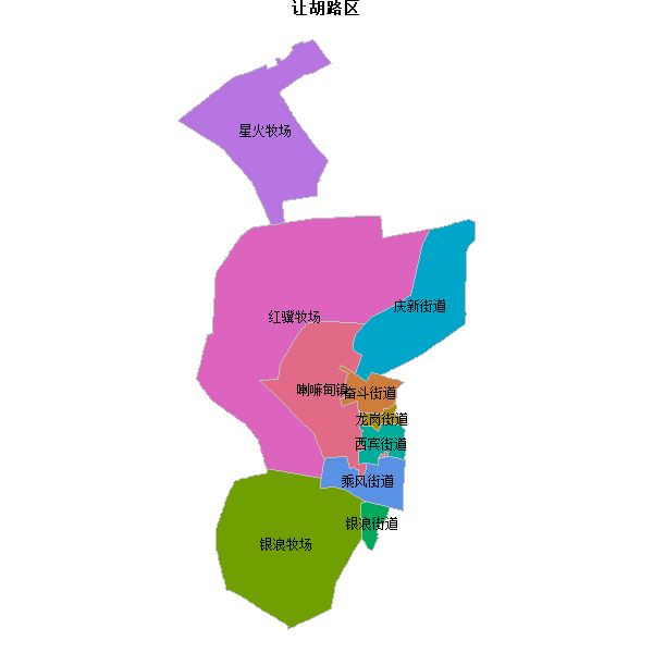 让胡路区乡镇地图shp数据WGS84坐标系.shp