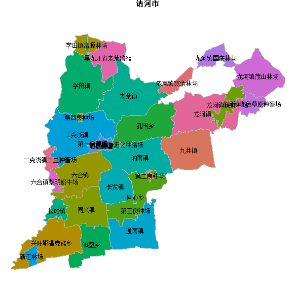 讷河市乡镇地图shp数据WGS84坐标系.shp
