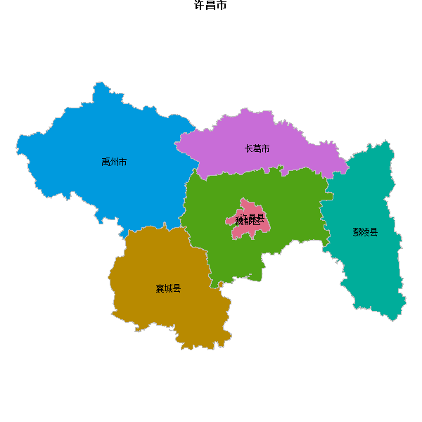 许昌市地图shp数据WGS84坐标系.shp