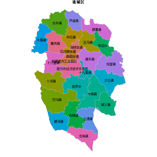 谯城区乡镇地图shp数据WGS84坐标系.shp