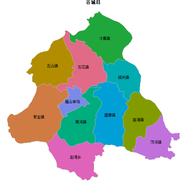 谷城县乡镇地图shp数据WGS84坐标系.shp