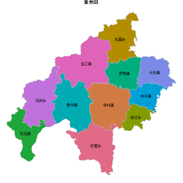 象州县乡镇地图shp数据WGS84坐标系.shp