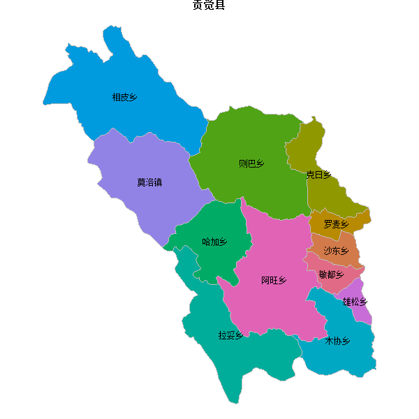 贡觉县乡镇地图shp数据WGS84坐标系.shp