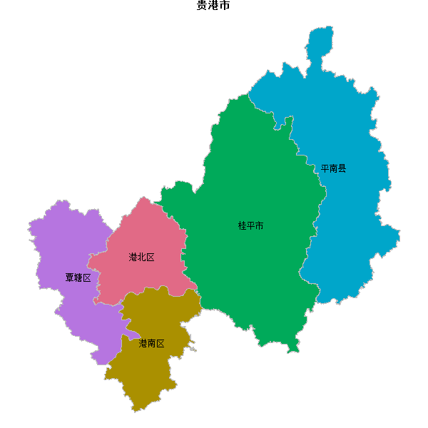 贵港市地图shp数据WGS84坐标系.shp