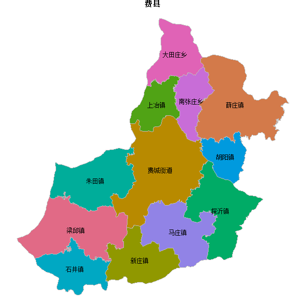 费县乡镇地图shp数据WGS84坐标系.shp