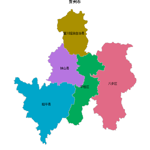 贺州市地图shp数据WGS84坐标系.shp