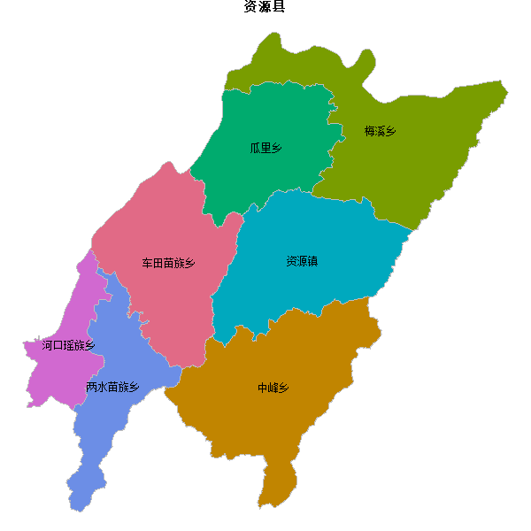 资源县乡镇地图shp数据WGS84坐标系.shp