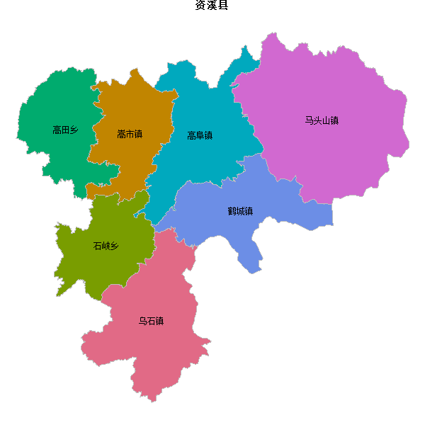资溪县乡镇地图shp数据WGS84坐标系.shp