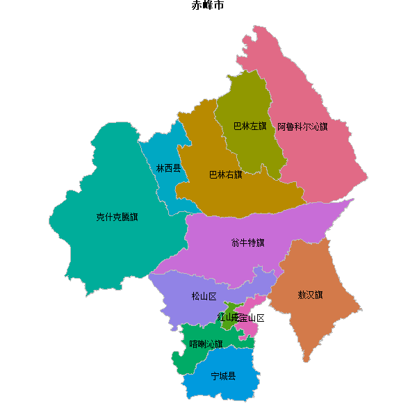 赤峰市地图shp数据WGS84坐标系.shp