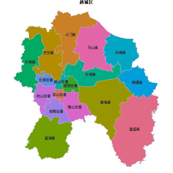 越城区乡镇地图shp数据WGS84坐标系.shp