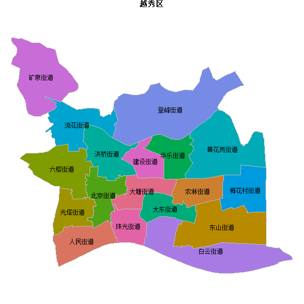 越秀区乡镇地图shp数据WGS84坐标系.shp