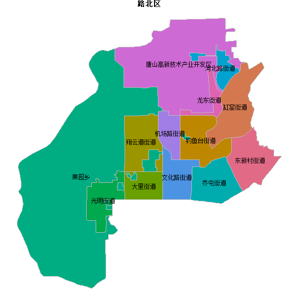 路北区乡镇地图shp数据WGS84坐标系.shp