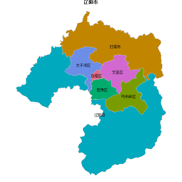 辽阳市地图shp数据WGS84坐标系.shp