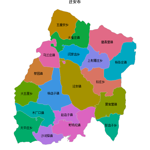 迁安市乡镇地图shp数据WGS84坐标系.shp