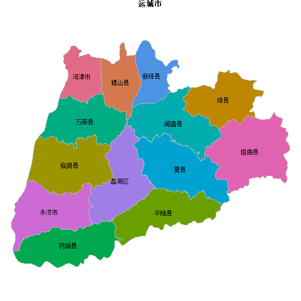 运城市地图shp数据WGS84坐标系.shp