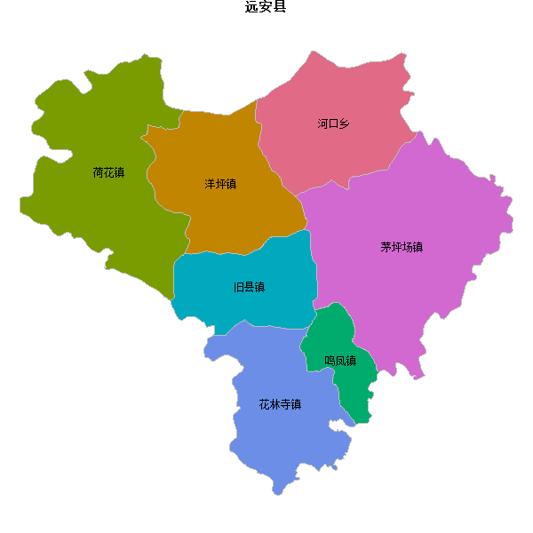 远安县乡镇地图shp数据WGS84坐标系.shp
